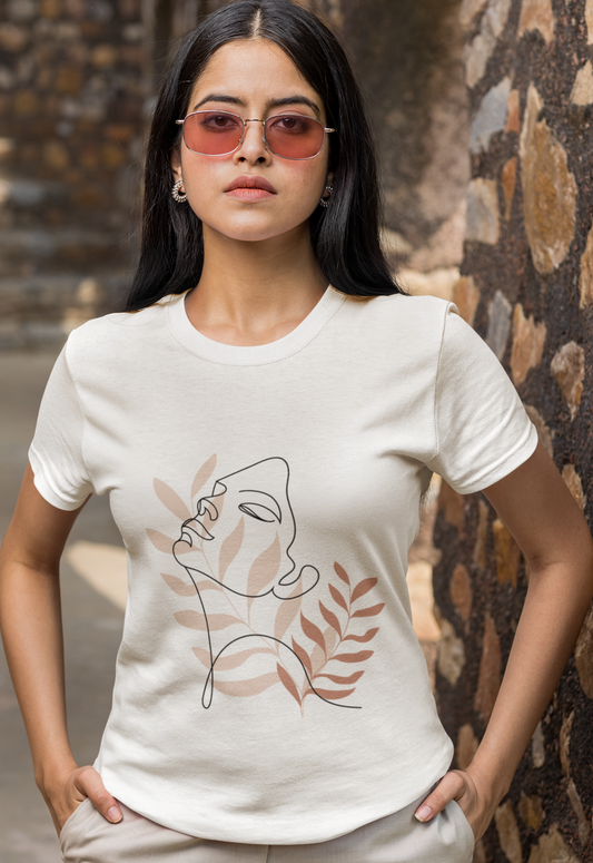 trendy woman minimalist abstract graphic t shirt for women - Forever TrendIn