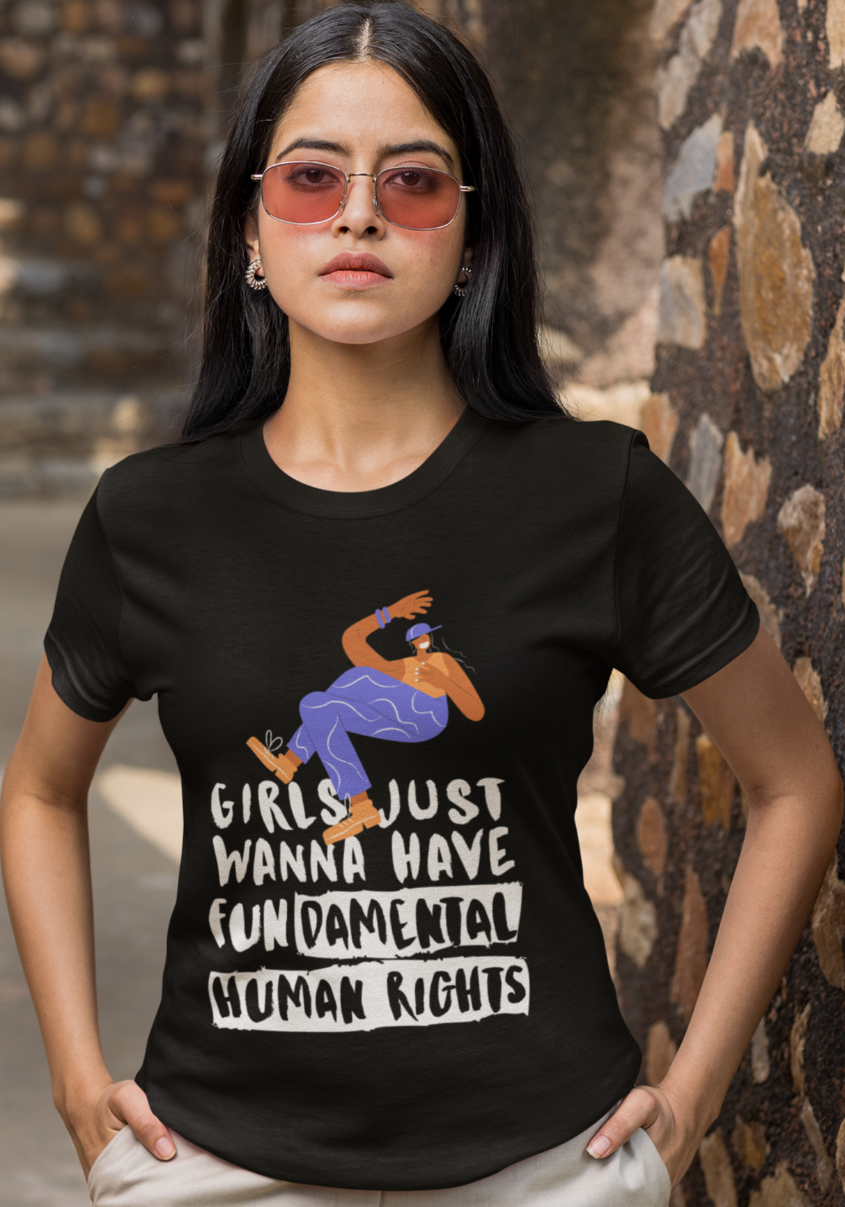 trendy fundamental human rights graphic t shirt for women - Forever TrendIn