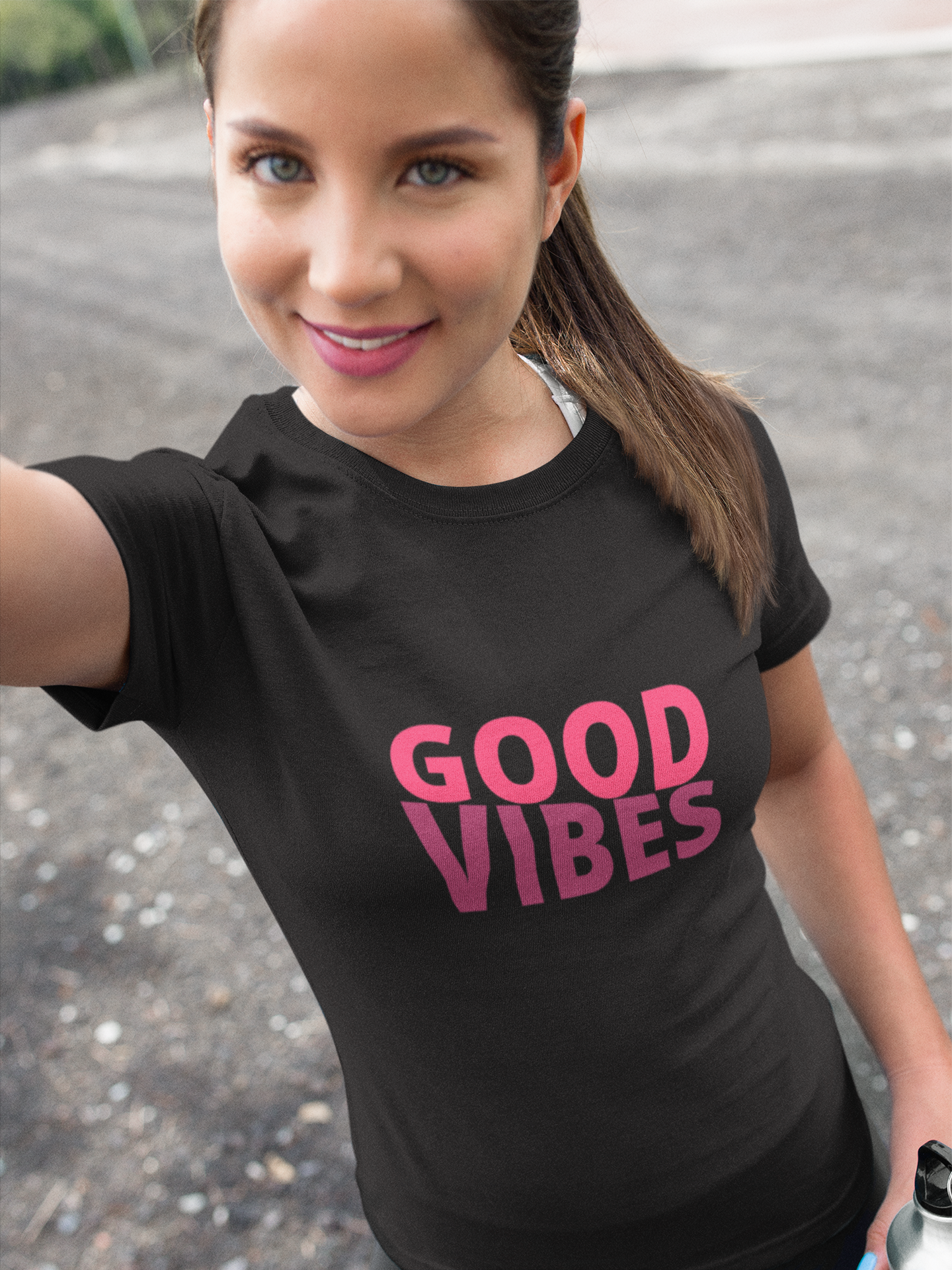 trendy good vibes graphic t shirt for women - Forever TrendIn
