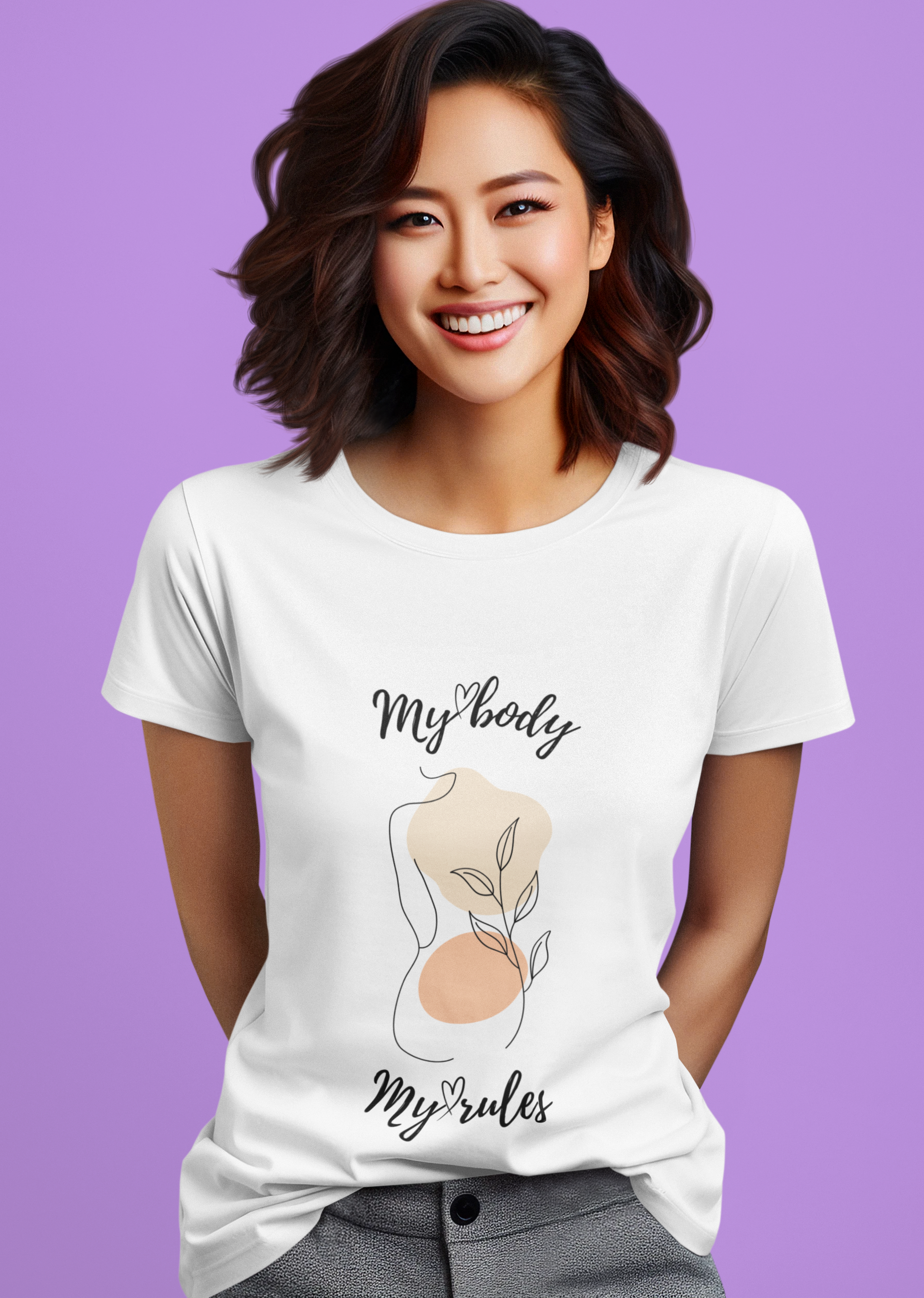 trendy my body my rules minimalist graphic t shirt for women-Forever TrendIn