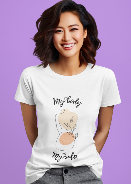 trendy my body my rules minimalist graphic t shirt for women-Forever TrendIn
