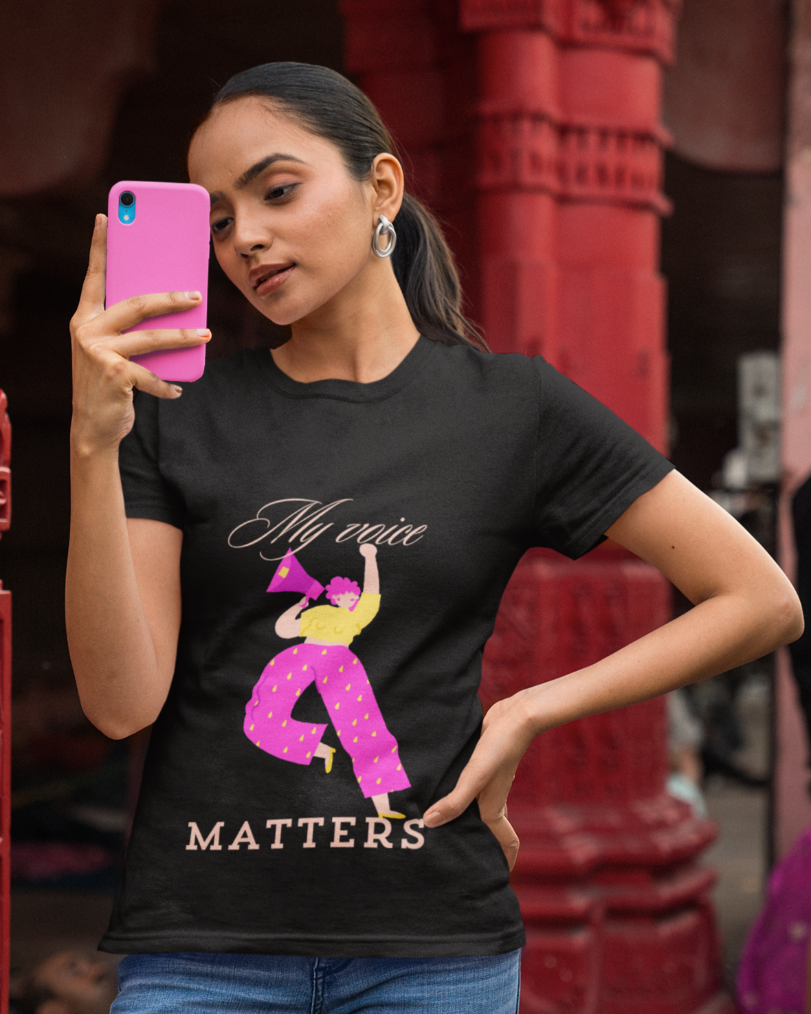 trendy my voice matters graphic t shirt for women-forever trendIn