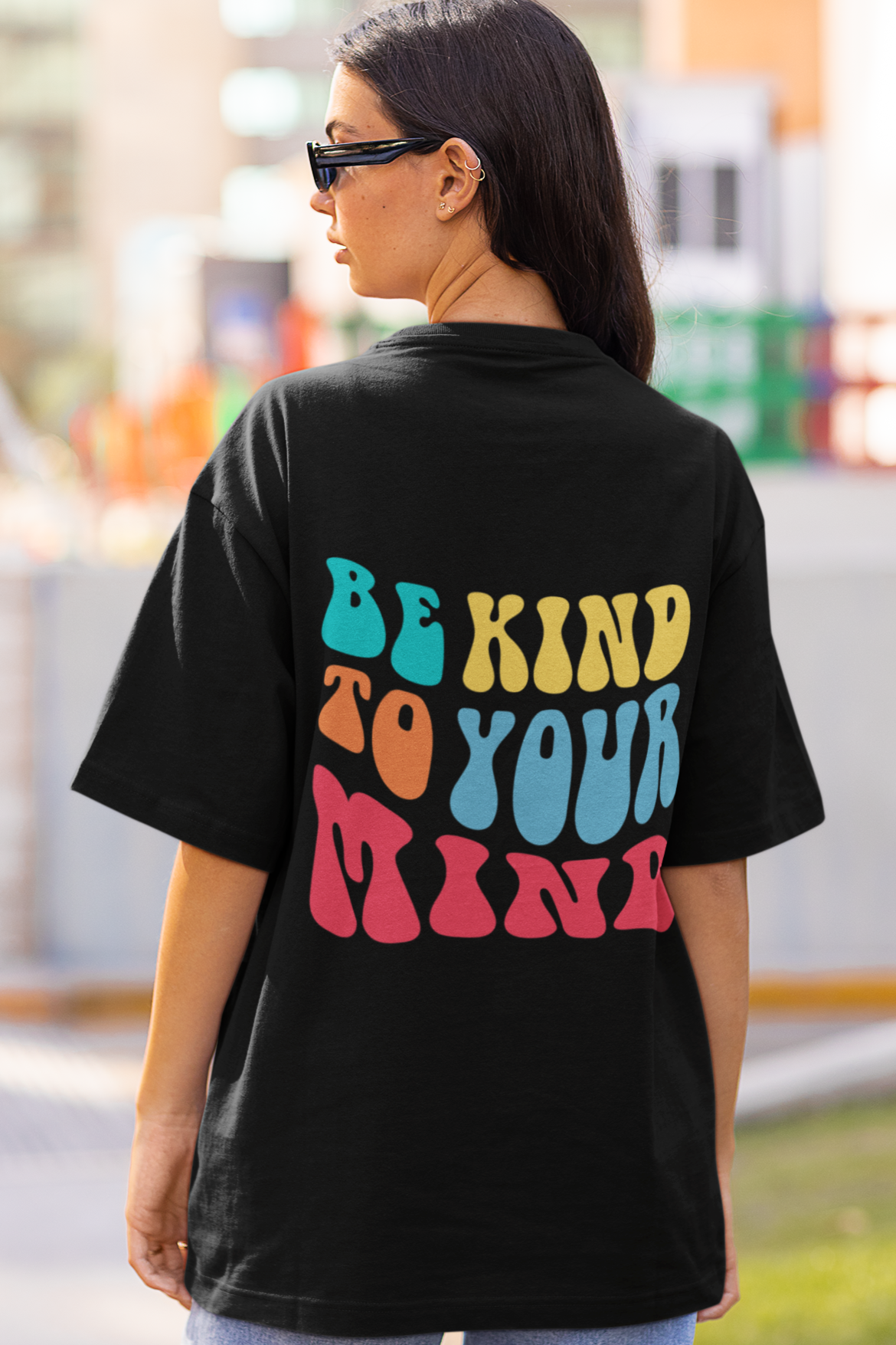 trendy retro be kind oversized graphic t shirt for women - Forever TrendIn