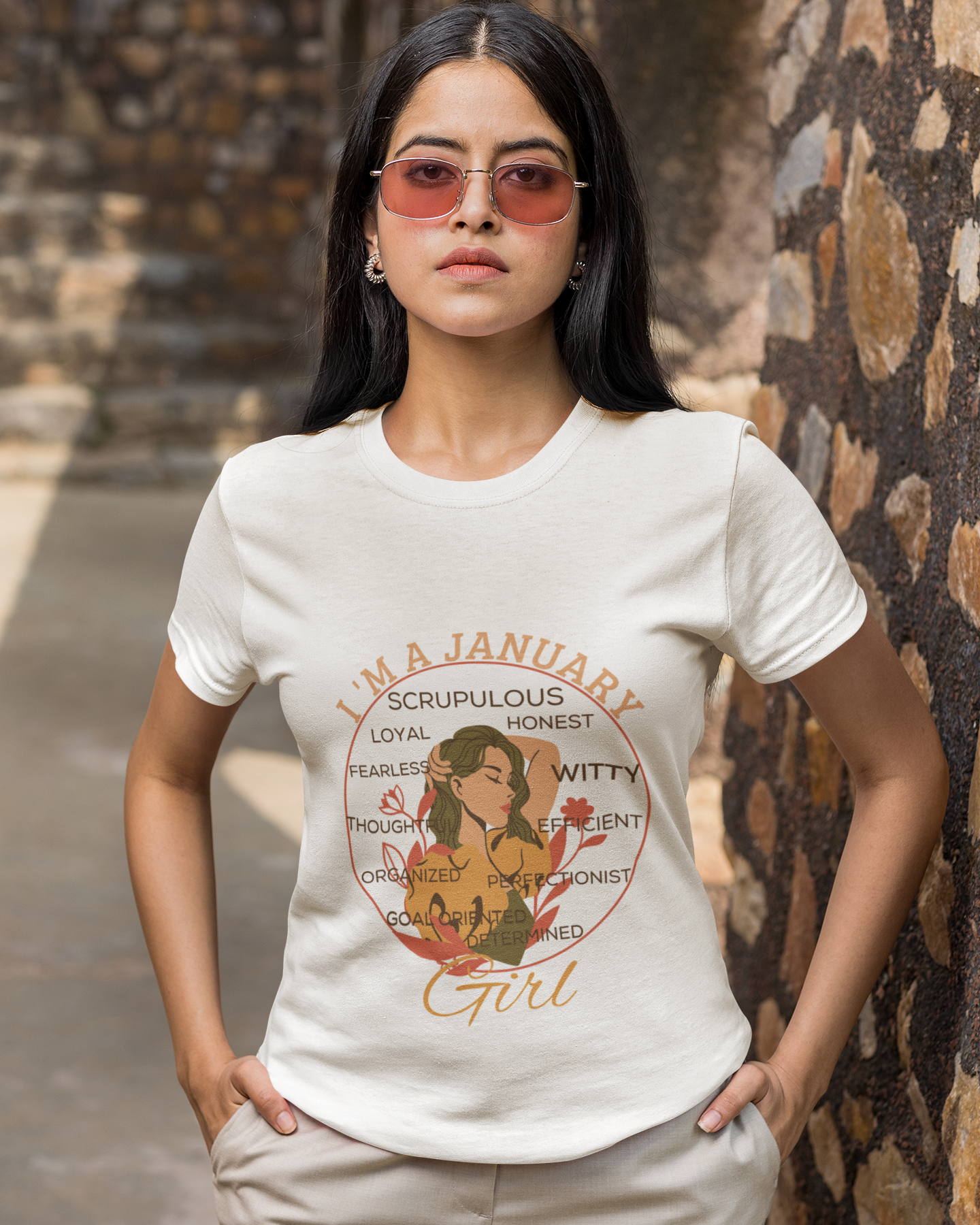 trendy January girl graphic t shirt for women - Forever TrendIn