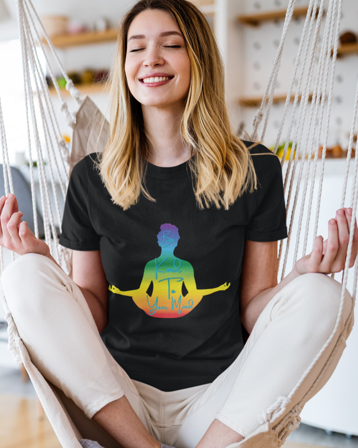 trendy be kind to your mind yoga graphic t shirt for women - Forever TrendIn
