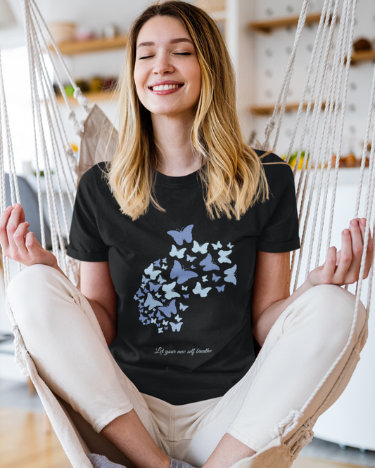 trendy butterflies graphic t shirt for women - Forever TrendIn