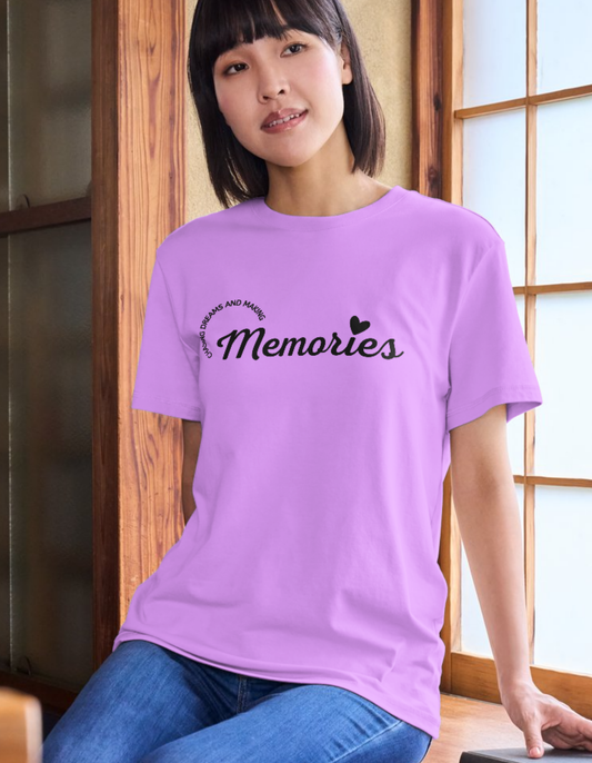 trendy chasing dreams and making memories typography oversized graphic t shirt for women - Forever TrendIn