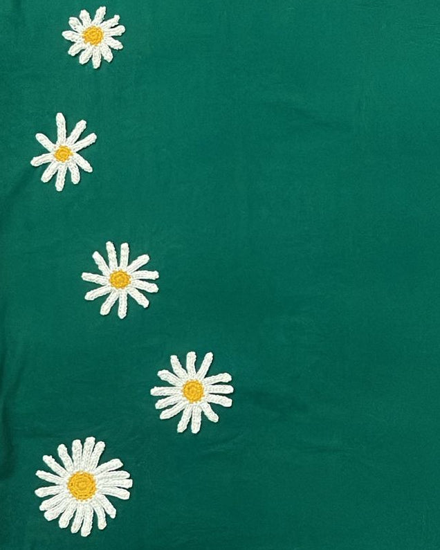 trendy daisy flower crochet handmade oversized t-shirt design for women - Forever TrendIn