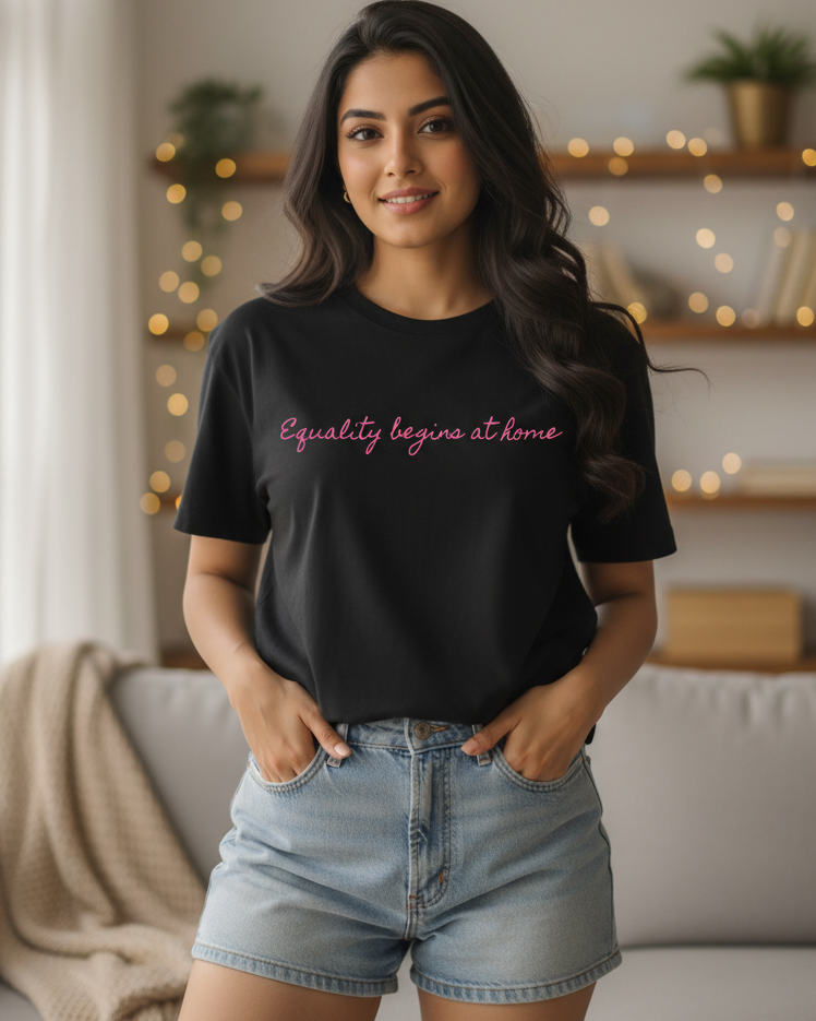 trendy equality typography feminist oversized graphic t-shirt for women - Forever TrendIn