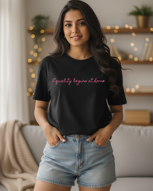 trendy equality typography feminist oversized graphic t-shirt for women - Forever TrendIn