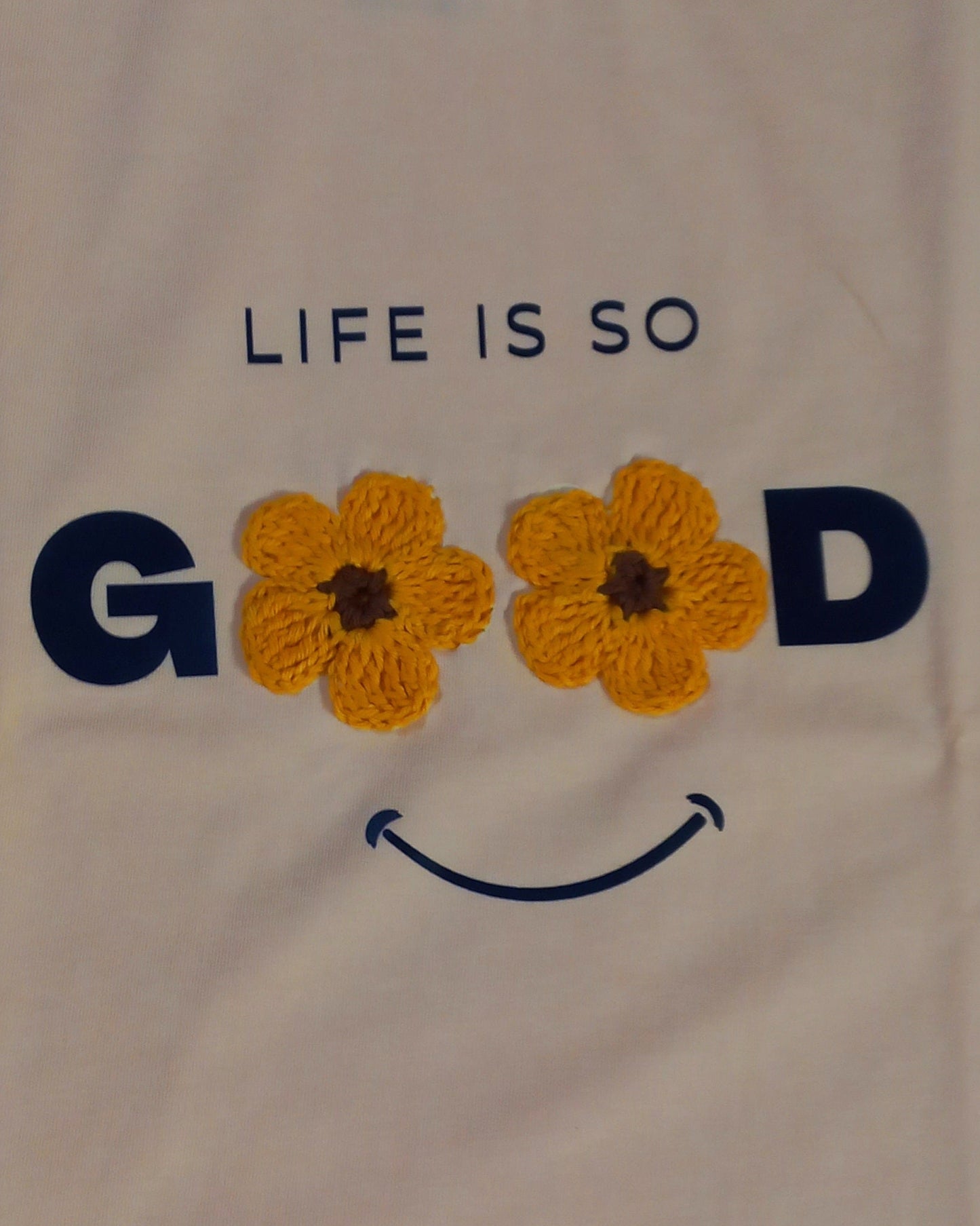 trendy life is so good crochet graphic oversized t shirt design for women - Forever TrendIn