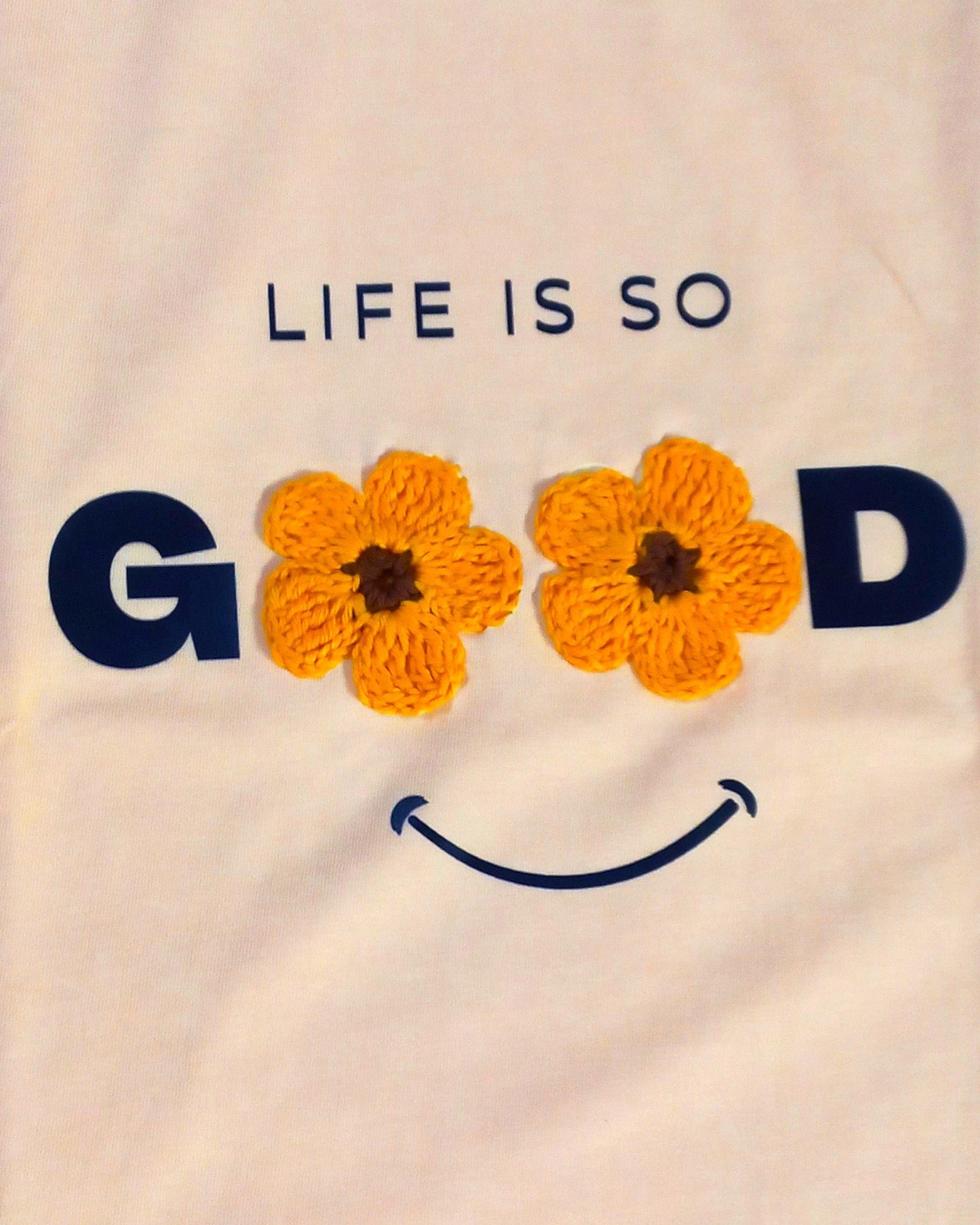 trendy life is so good crochet graphic oversized t shirt design for women - Forever TrendIn