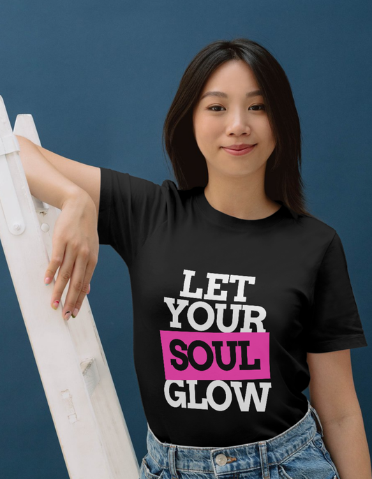 trendy soul glow typography graphic t shirt for women - Forever TrendIn