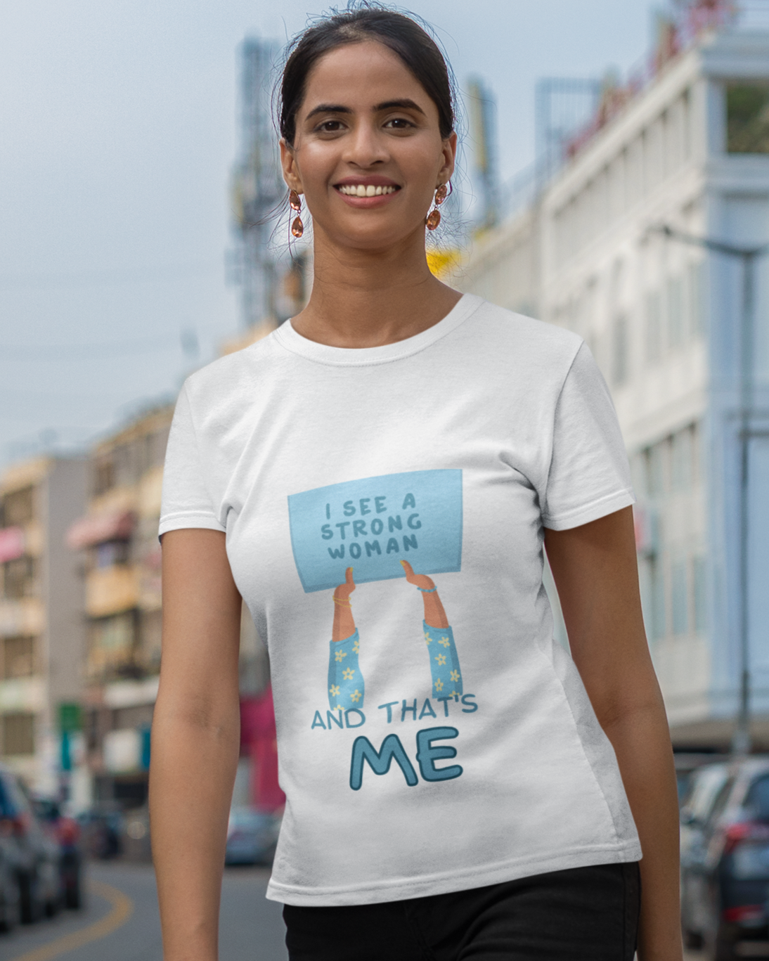 trendy strong woman graphic t shirt for women - Forever TrendIn