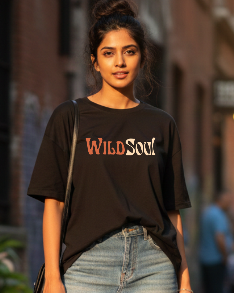 trendy wild soul oversized graphic t-shirt for women - Forever TrendIn