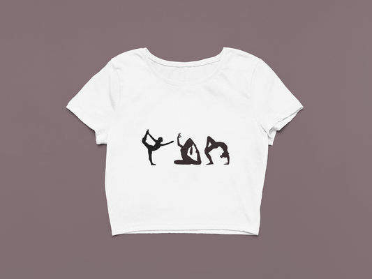 trendy yoga asana graphic crop top for women - Forever TrendIn