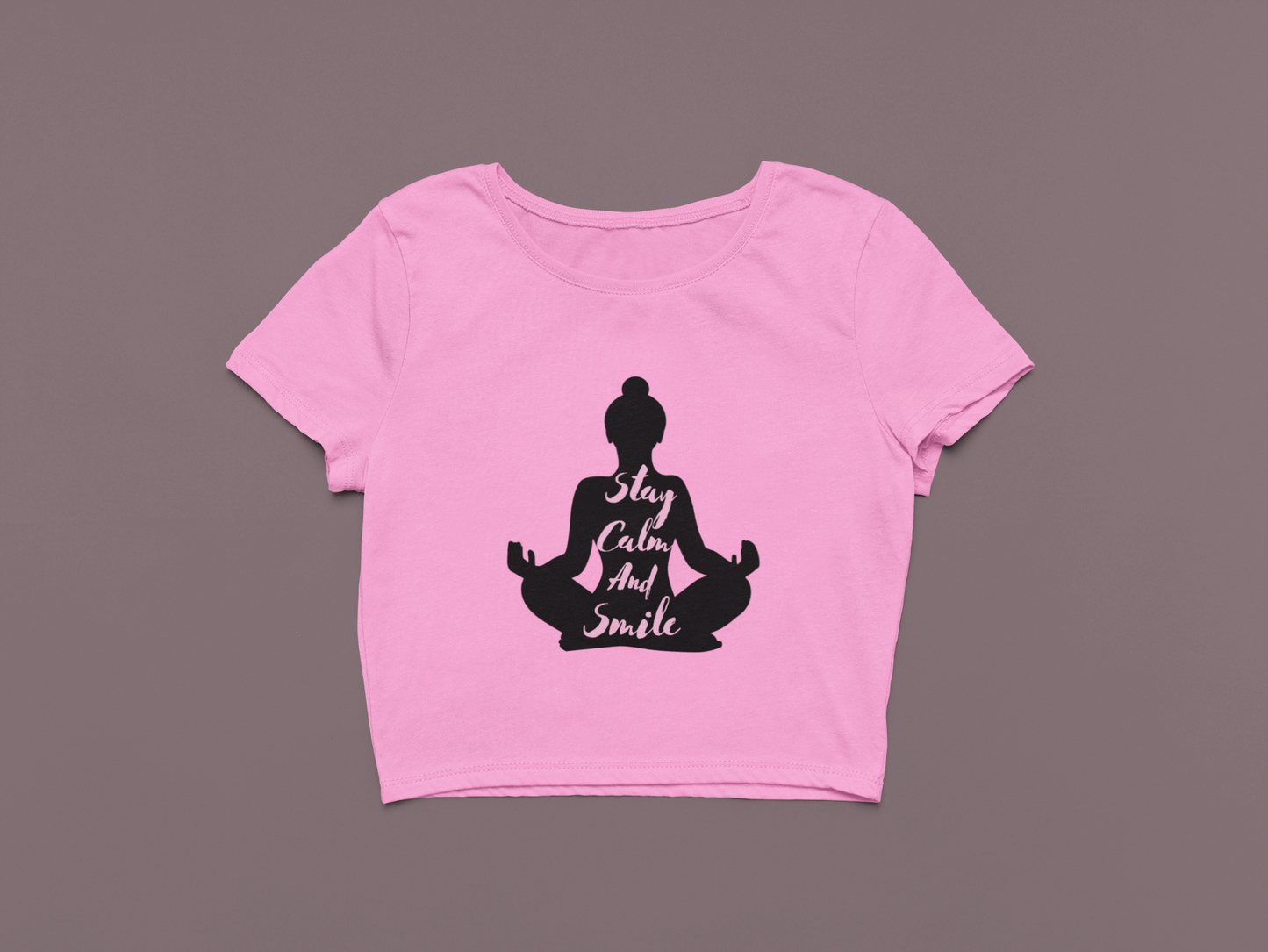 trendy yoga calm graphic crop top for women - Forever TrendIn