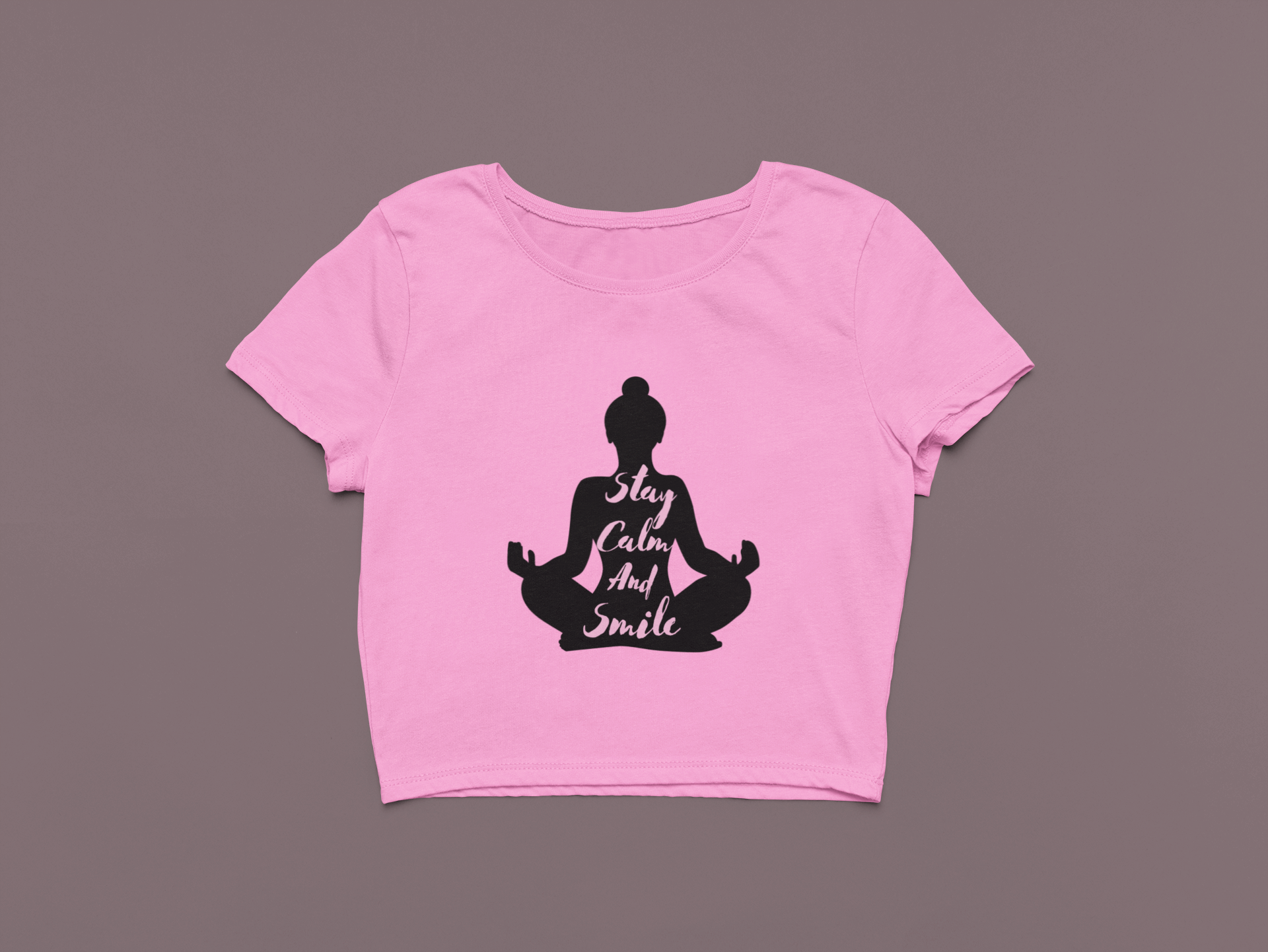 trendy yoga calm graphic crop top for women - Forever TrendIn