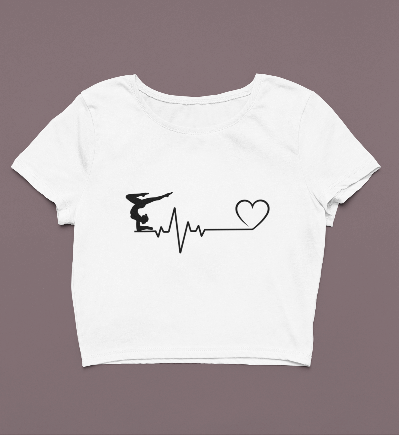 trendy yoga love abstract graphic crop top for women - Forever TrendIn