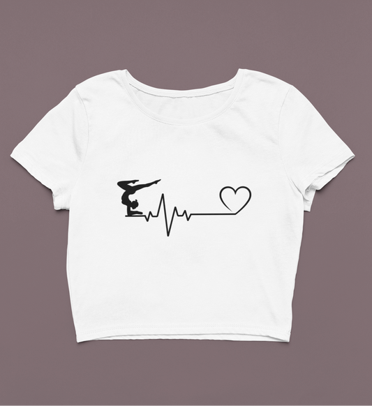 trendy yoga love abstract graphic crop top for women - Forever TrendIn