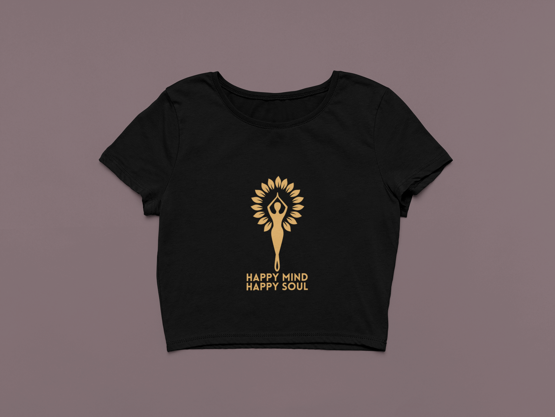 trendy yoga mind and soul graphic crop top for women  Forever TrendIn