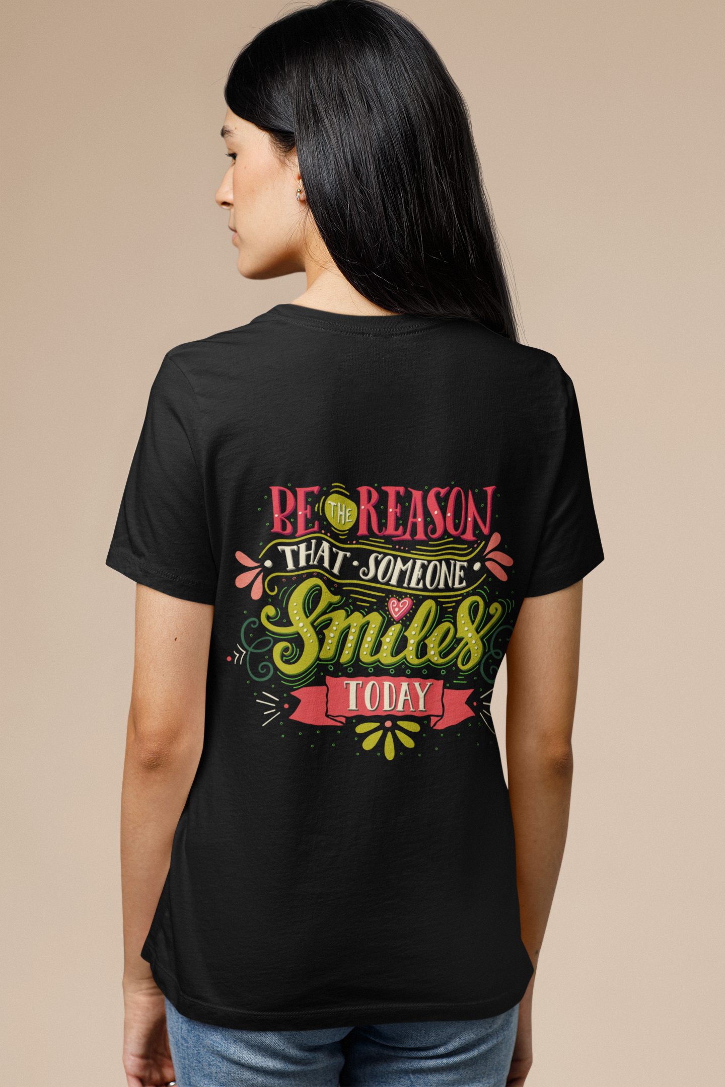 trendy smile today typography oversized graphic t shirt for women - Forever TrendIn